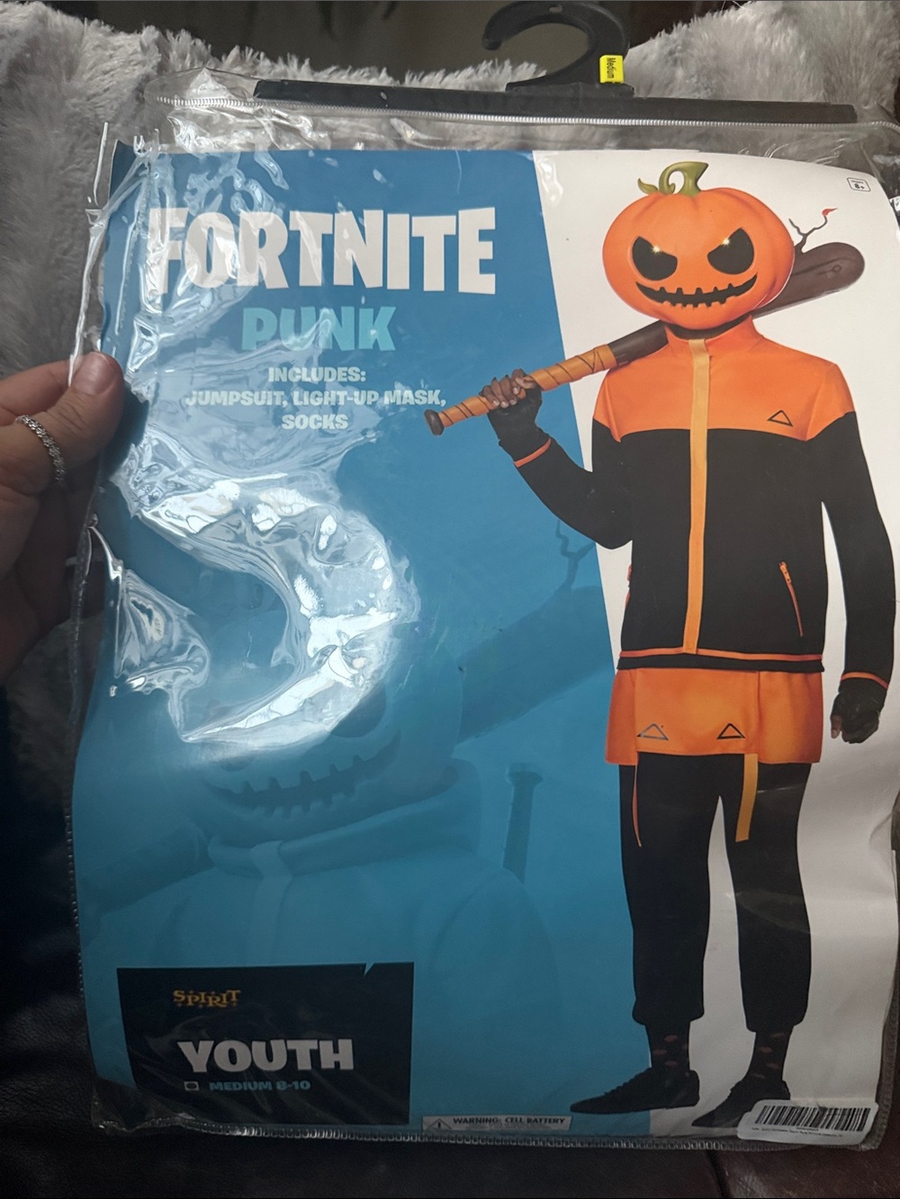 Spirit Fortnite Punk Costume - Orange, Black